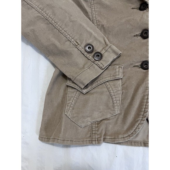 Levi's Women's Corduroy Button Up Collared 3 Button Jacket Size L Tan - Picture 6 of 9